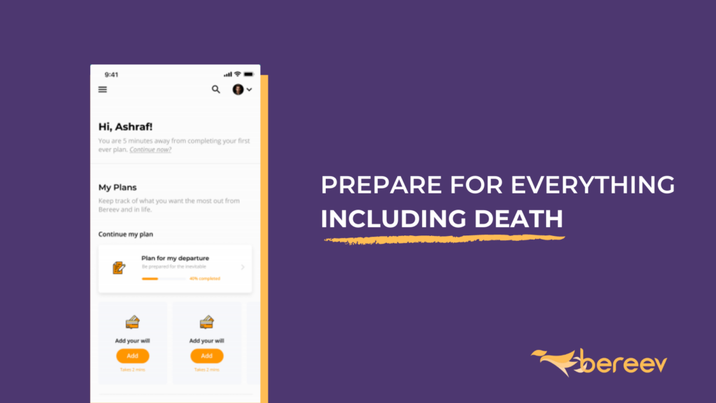 Bereev - Death planning app - Prepare for everything including death