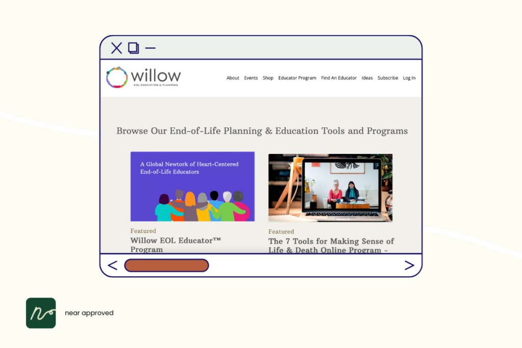 Willow End of Life Education and Planning website