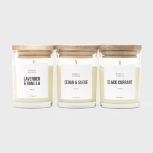 Public Goods 3 Piece Mini Candle Set - gifts for cancer patients